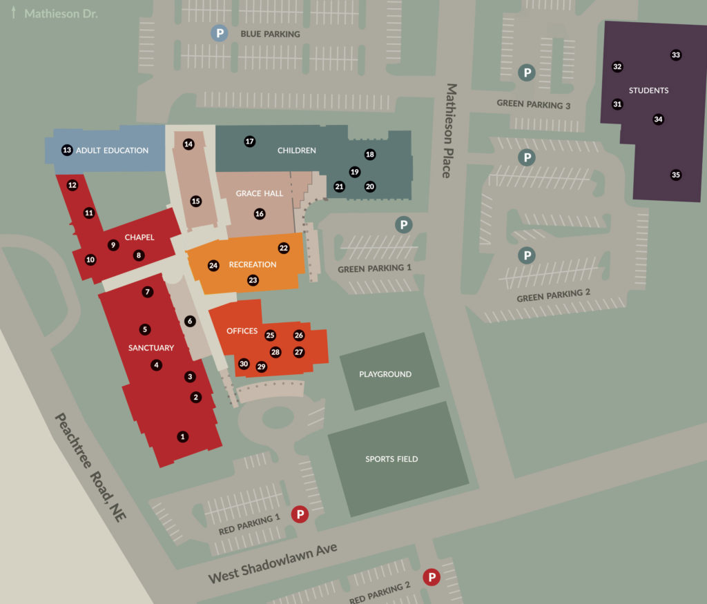 Campus Map, University Methodist Church