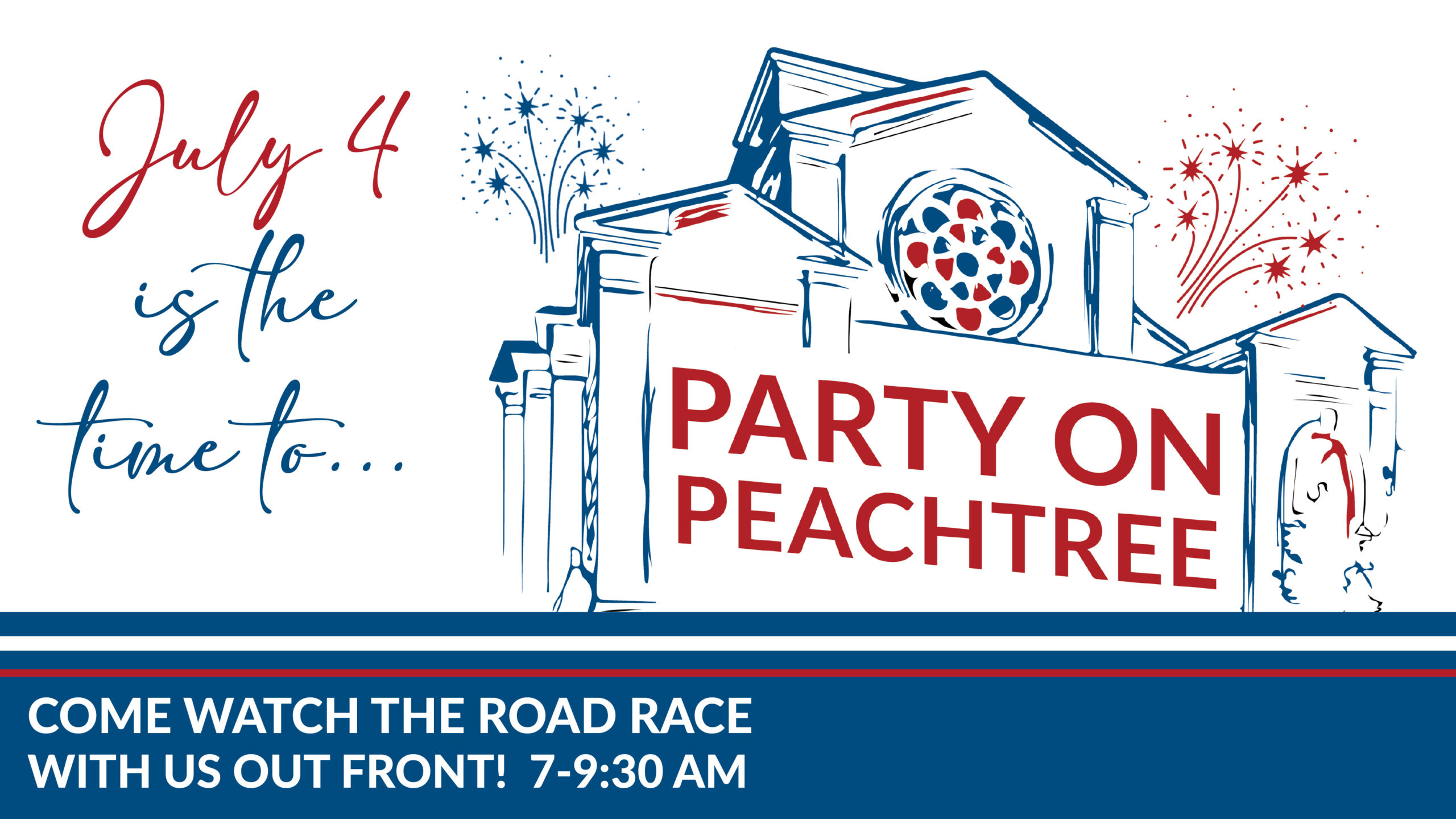 Party on Peachtree - PRUMC's Road Race viewing party!